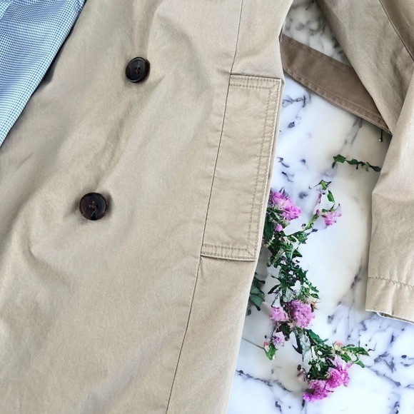 Banana Republic Classic Cotton Twill Trench Coat Size XS in Stinson Sand - Picture 3 of 14